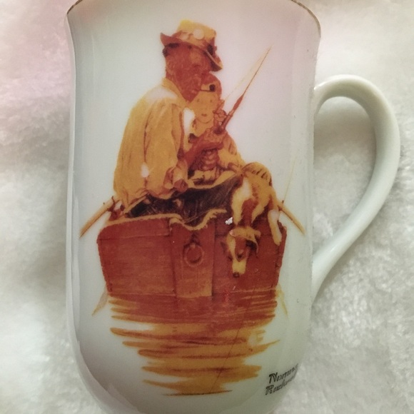 Vintage Fishing Scene Mug - Picture 1 of 4
